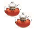 2PK Avanti 800ml Eden Glass Teapot w  Removable Glass Infuser Lid Tea Pot Clear