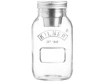 Kilner 1L Food On The Go Salad Glass Jar w  Stainless Steel Dressing Container