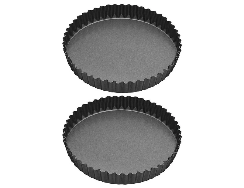 2 x 2PK Mastercraft 23cm Non-Stick Bakeware Pan Quiche Flan Pie w  Removable Base