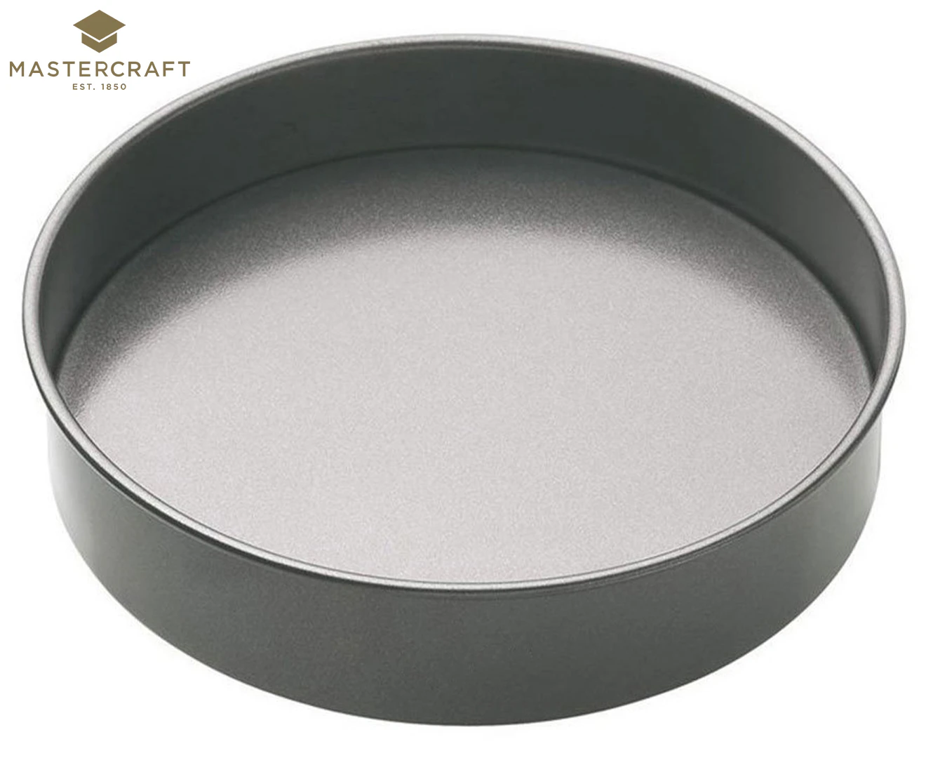 Mastercraft 20cm Heavy Loose Base Non-Stick Round Sandwich Pan Baking Black