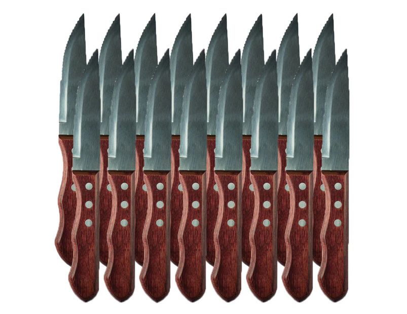 2 x 16pc Avanti Jumbo Steak Knife Set Serrated Stainless Steel Kitchen Dining