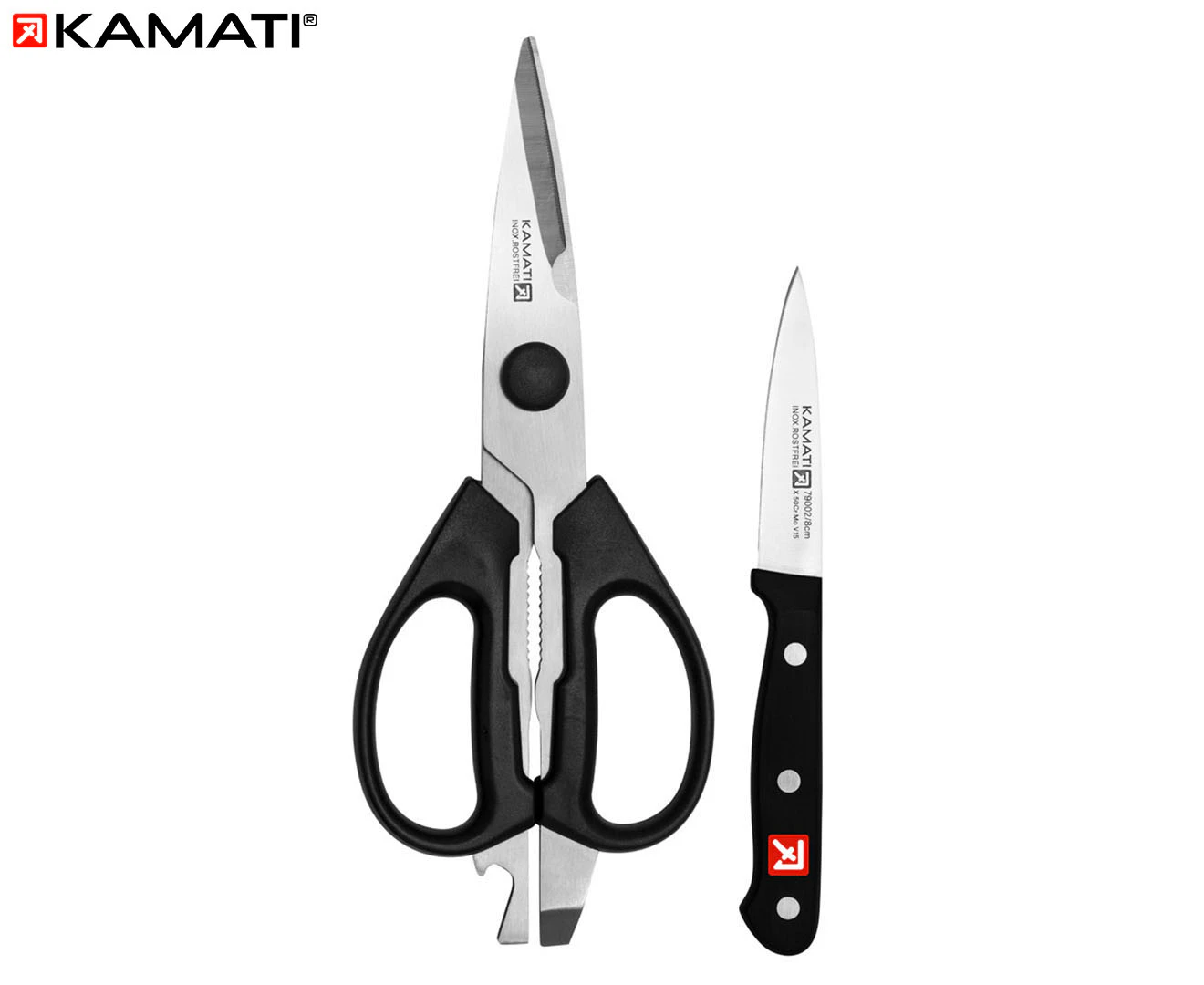 Kamati 2-Piece Paring Knife & Kitchen Shear Set