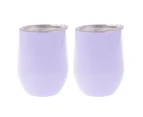 2PK Oasis 300ml Stainless Steel Double Wall Insulated Wine Drink Tumbler Lilac