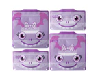 2 x 4pc Russbe Kids School Reusable BPA Free Snacks & Sandwich Bag Purple Monster