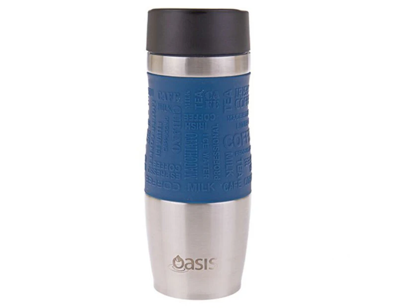 Oasis Cafe 380ml Stainless Steel Insulated Travel Drinkware Mug Flask Navy Blue
