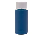 2pc Oasis 500ml Borosilicate Glass Water Bottle w  Silicone Sleeve Black Blue