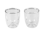 2 x 4pc Leaf & Bean 80ml Double Wall Espresso Coffee Tea Hot Cold Drinking Glass Cup