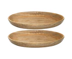 2PK Ecology 29cm Arcadian Round Serving Cheese Fruit Platter Natural Mango Wood