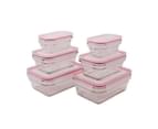 6pc Glasslock Container Tempered Glass Rectangle Food Storage Set w  Lid Clear 1