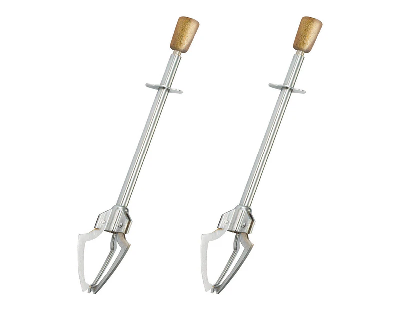 2 x Barcraft Stainless Steel 17cm Ice Cube & Pickles Grabber Push Trigger Picker