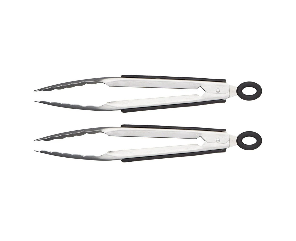 2 x 2PK MasterCraft 23cm Heavy Duty Food Tongs Serving Stainless Steel Utensils SL