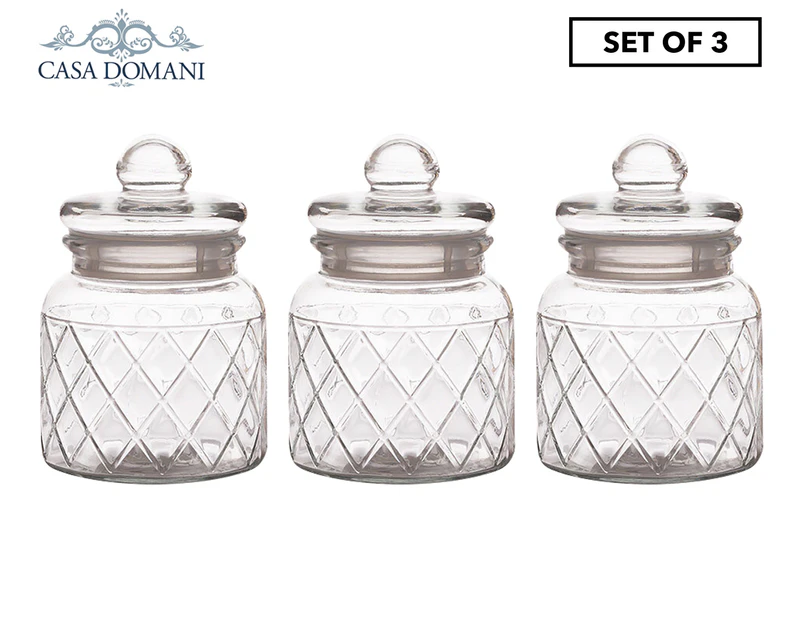 Casa Domani 3-Piece 650mL Trellis Storage Jar Set