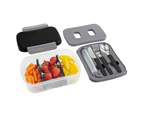 10pc Built New York Bento 23cm Lunchbox w Cutlery Ice Pack Dressing Container