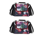 2x Built New York All Day LRG Heavy Duty Polyester Insulated Lunch Bag Botanical