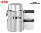 Thermos 1.39L Stainless King Big Boss Food Jar w/ Containers Set - Silver/Clear