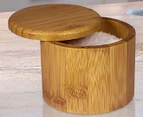 MasterPro 9x7cm Round Bamboo Salt/Herb/Spice Container w/ Lid - Natural