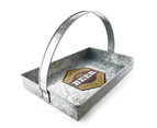 ThirstyStone 39cm Rectangular Beer Galvanized Serving Tray Carrier with Handle
