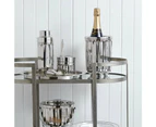 Society Home 19.5cm Barlowe Double Wall Wine Bottle Chiller Cooler Holder Silver