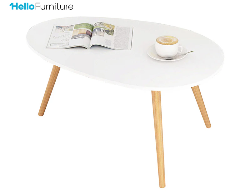 HelloFurniture Aura Drop Wood Coffee Table - White