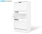 3 Drawer Wooden Shoe Cabinet - White