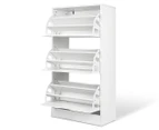 3 Drawer Wooden Shoe Cabinet - White