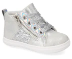 Grosby Girls' Prue Hi-Top Sneakers - Silver Glitter