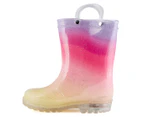 Grosby Girls' Melon Light Up Gumboots - Rainbow