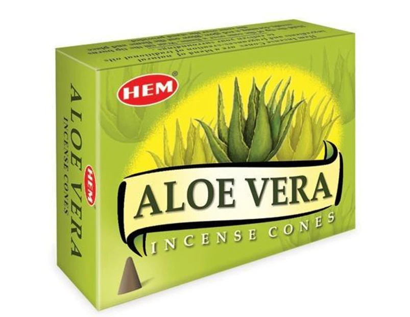 HEM - Aloe Vera - 120 Incense Cones - Bulk Box - Indian Dhoops