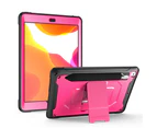 WIWU C-Luo Shockproof Hard Case Kickstand With Pencil Cap Holder For New iPad 10.2inch(2019)-Rose Red