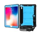 WIWU C-Luo Shockproof Hard Case Kickstand/Hand+Neck Strap With Pencil Cap Holder For iPad Air 10.5/iPad Pro 10.5-Light Blue 1