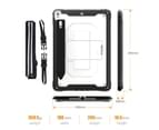 WIWU C-Luo Shockproof Hard Case Kickstand/Hand+Neck Strap With Pencil Holder For iPad Air 10.5/iPad Pro 10.5-White 2