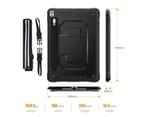 WIWU C-Luo Shockproof Hard Case Kickstand/Hand+Neck Strap With Pencil Cap Holder For iPad Air 10.5/iPad Pro 10.5-Black 2