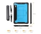 WIWU C-Luo Shockproof Hard Case Kickstand/Hand+Neck Strap With Pencil Cap Holder For iPad Air 10.5/iPad Pro 10.5-Light Blue 2