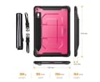 WIWU C-Luo Shockproof Hard Case Kickstand/Hand+Neck Strap With Pencil Holder For 9.7" iPad 2017/2018-Rose Red 5