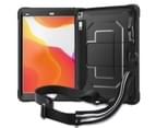 WIWU C-Luo Shockproof Hard Case Kickstand/Hand+Neck Strap With Pencil Cap Holder For 9.7" iPad 2017/2018-Black 2