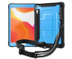 WIWU C-Luo Shockproof Hard Case Kickstand/Hand+Neck Strap With Pencil Holder For 9.7" iPad 2017/2018-Light Blue