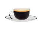 Argon Tableware Clear Glass Espresso Cup & Saucer - 60ml - Single Pack