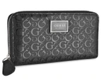 GUESS Akita Logo Zip Around Wallet - Black