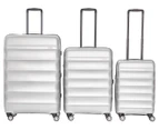 Antler Juno Metallic 3-Piece Hardcase Spinner Luggage/Suitcase Set - Silver