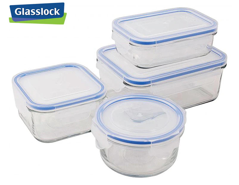 Glasslock 4-Piece Tempered Glass Food Container Set w/ Snaplock Lids