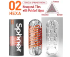 Tenga Spinner Hexa Masturbator - Clear/Orange