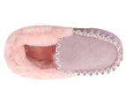 Women's Traditional Sheepskin Moccasins Slippers - Pink