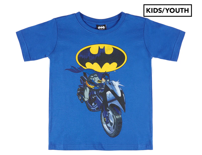 Batman Boys' Motorcycle Tee / T-Shirt / Tshirt - Blue