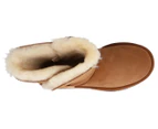 Australian Shepherd Unisex Short Button Ugg Boots - Chestnut