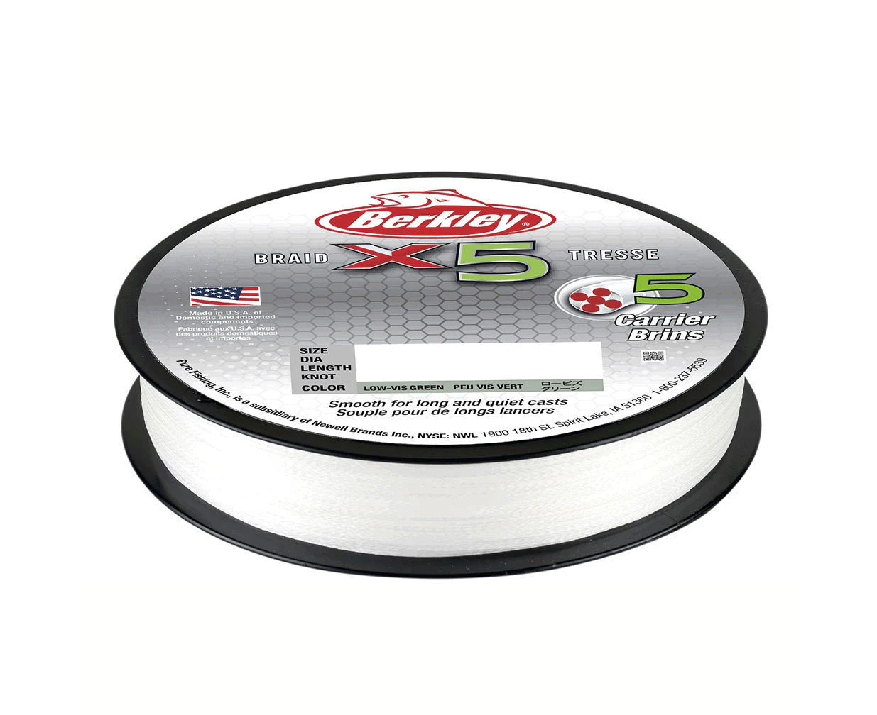 Berkley X5 Crystal 250m Braid Fishing Line 80lb