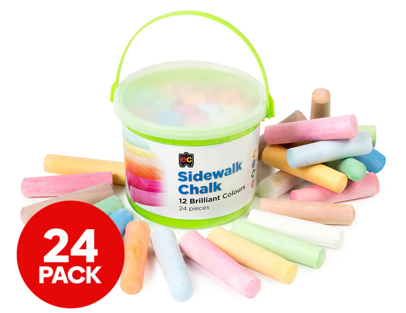 Educational Colours 24-Piece Sidewalk Chalk Bucket - Multi