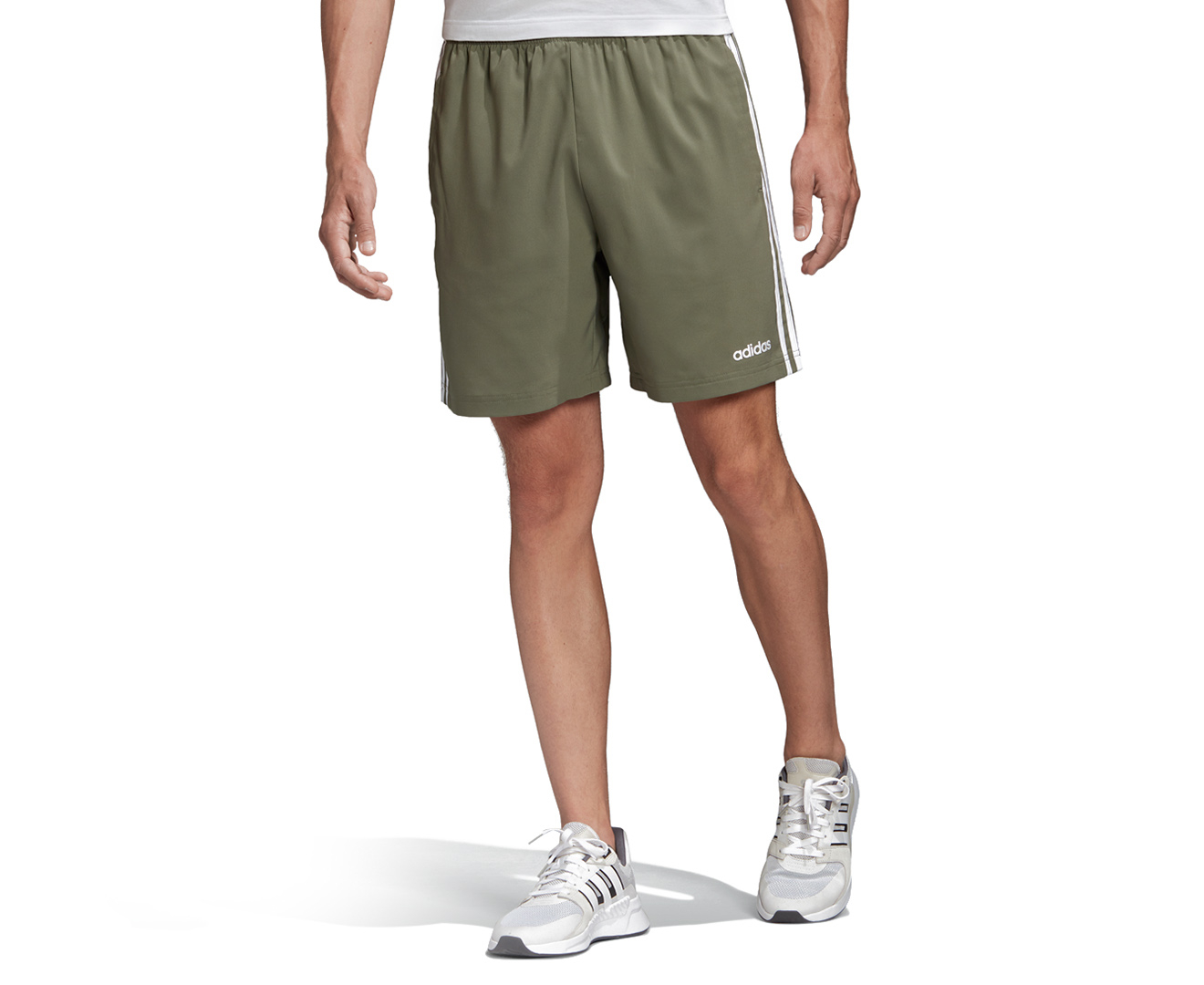 Adidas Men's Essentials 3-Stripes Chelsea Shorts - Legacy Green/White ...