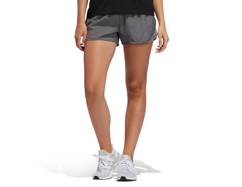 Adidas Women's Run It Shorts - Grey Four/Real Pink