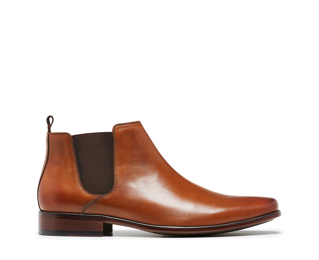 Julius Marlow Mens Kick Chelsea Work Leather Boots Shoes - Cognac