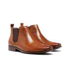 Julius Marlow Mens Kick Chelsea Work Leather Boots Shoes - Cognac